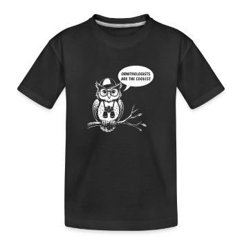 Ornithologen sind die Coolsten lustige Eule - Kinder Premium Bio T-Shirt - Schwarz - Vorne