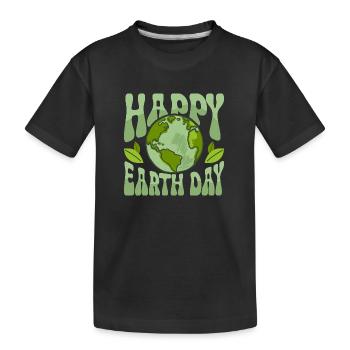 Happy Earth Day Environmental Planet - Kinder Premium Bio T-Shirt - Schwarz - Vorne