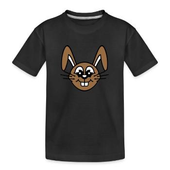 Hase Kaninchen Häschen Cartoon Kleintier niedlich - Kinder Premium Bio T-Shirt - Schwarz - Vorne