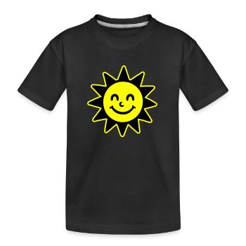 Sonne Comic Sommer - Kinder Premium Bio T-Shirt - Schwarz - Vorne