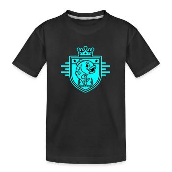 Angelhaken Fisch Comic - Kinder Premium Bio T-Shirt - Schwarz - Vorne