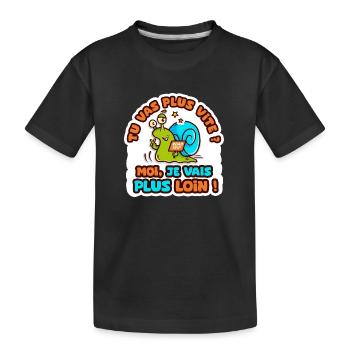 je vais plus loin humour sticker camping car - T-shirt bio Premium Enfant - noir - Devant