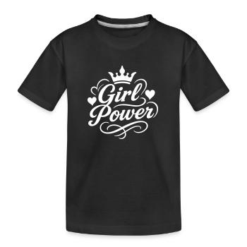 Girl Power Saying - Kids' Premium Organic T-Shirt - black - Front