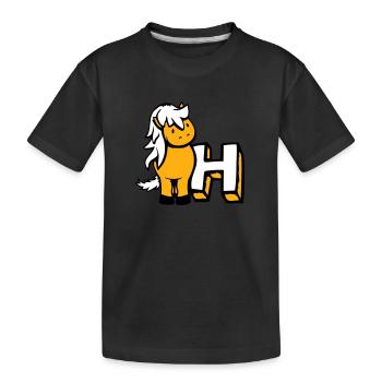 Cheval H Cheval Lettre ABC École d’apprentissage de l’anglais - T-shirt bio Premium Enfant - noir - Devant