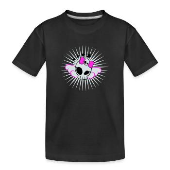 Skull Girl - Kids' Premium Organic T-Shirt - black - Front