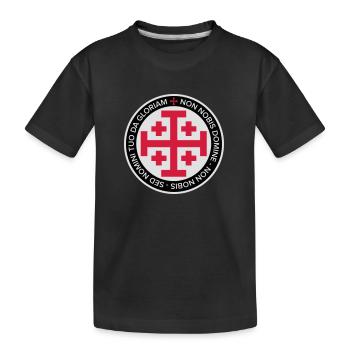 Jerusalem Crusader Cross - Kinder Premium Bio T-Shirt - Schwarz - Vorne