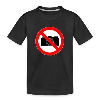 NO PHOTOS - Kinder Premium Bio T-Shirt - Schwarz - Vorne