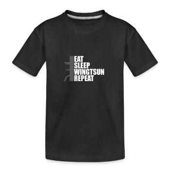 eat sleep wingtsun dummy - Kinder Premium Bio T-Shirt - Schwarz - Vorne