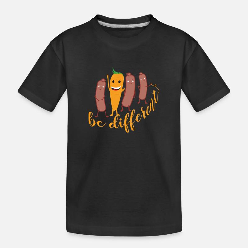 Karotte be different - Kinder Premium Bio T-Shirt - Schwarz