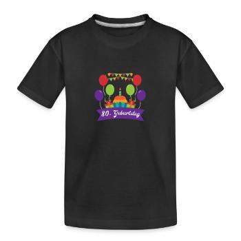 80 Geburtstag - Kinder Premium Bio T-Shirt - Schwarz - Vorne