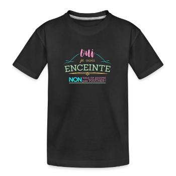 Oui je suis enceinte - T-shirt bio Premium Enfant - noir - Devant
