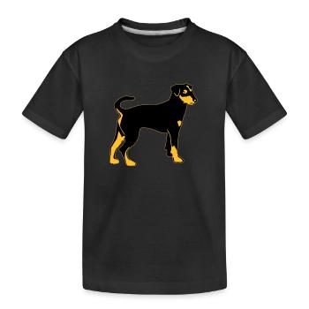 pinscher hund - Kinder Premium Bio T-Shirt - Schwarz - Vorne
