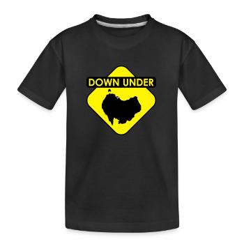 Australia Down Under Sign upside down - Kinder Premium Bio T-Shirt - Schwarz - Vorne