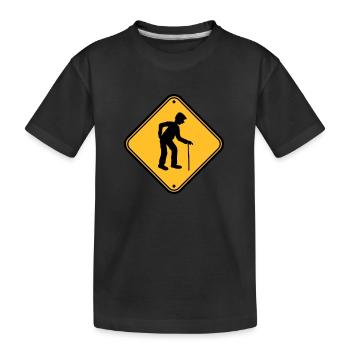 Shield attention danger danger caution note warn - Kids' Premium Organic T-Shirt - black - Front