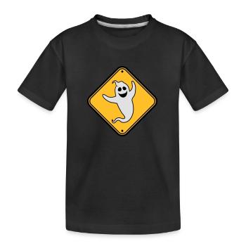 danger caution warning note danger shield vorsi - Kids' Premium Organic T-Shirt - black - Front