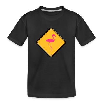 warning note caution caution shield danger fla - Kids' Premium Organic T-Shirt - black - Front