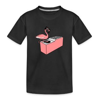 mischpult platte vinyl auflegen dj party feiern so - Kinder Premium Bio T-Shirt - Schwarz - Vorne