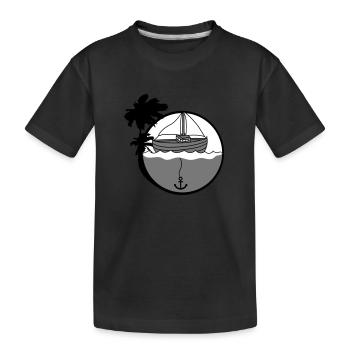 île vacances palmiers ancrés ancre jeter parc b - T-shirt bio Premium Enfant - noir - Devant