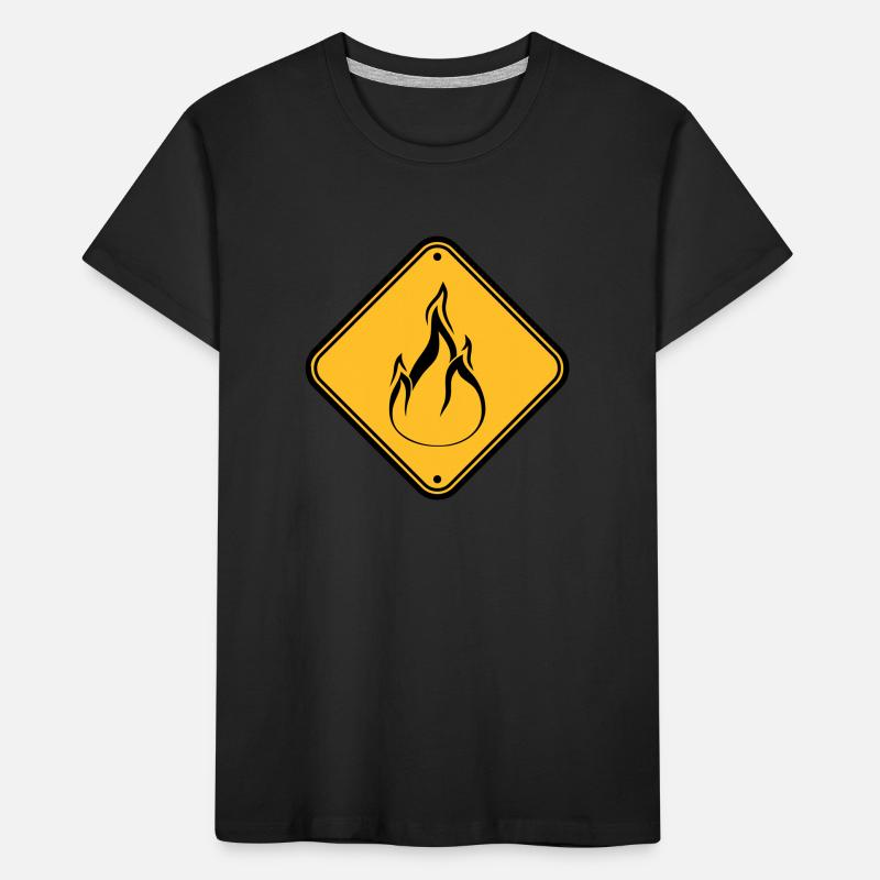 note shield warning caution caution hazard feu Kids' Premium Organic T-Shirt