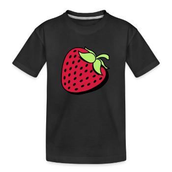 strawberry fruity delicious fruit berries hunger eat - Kids' Premium Organic T-Shirt - black - Front