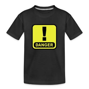 Danger Ausrugezeichen - Kinder Premium Bio T-Shirt - Schwarz - Vorne