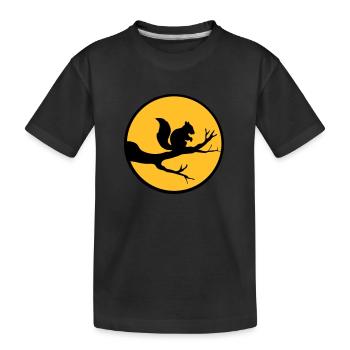 mond kreis rund nacht schatten ast schwarz eichhoe - Kinder Premium Bio T-Shirt - Schwarz - Vorne
