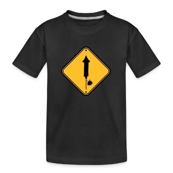danger warning sign caution caution danger zone - Kids' Premium Organic T-Shirt - black - Front