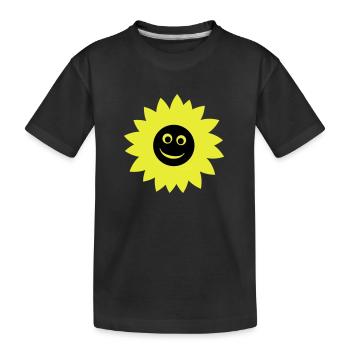 sonnenblume - Kinder Premium Bio T-Shirt - Schwarz - Vorne
