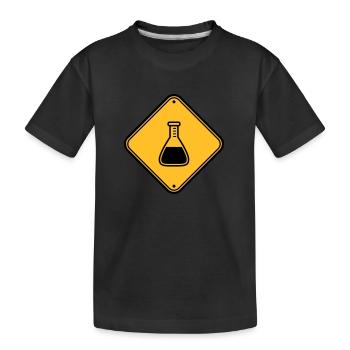 vorsicht wissenschaft schild hinweis achtung flues - Kinder Premium Bio T-Shirt - Schwarz - Vorne