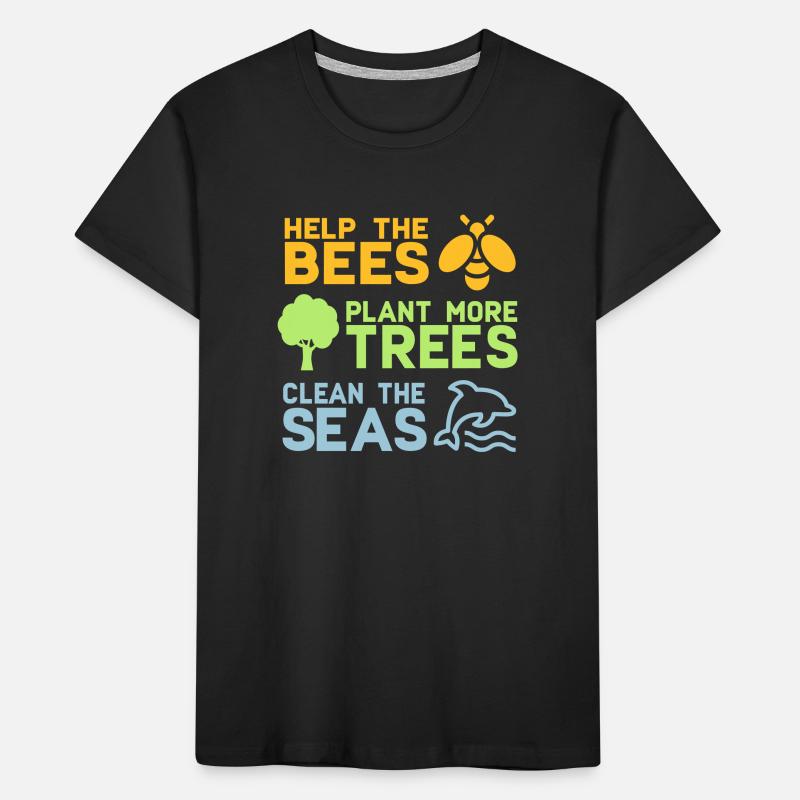 Help the Bees Plant More Trees | Forest trees nature Kids' Premium Organic T-Shirt