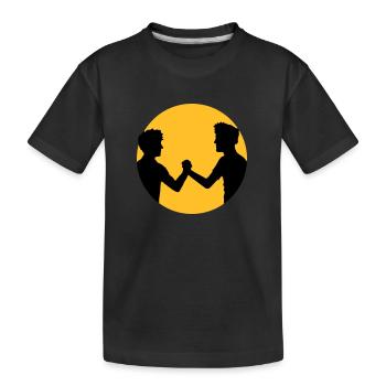 cercle de soleil autour de 2 amis équipe couple frère mains - T-shirt bio Premium Enfant - noir - Devant