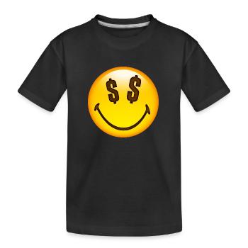 Smiley Dollar Signs - T-shirt bio Premium Enfant - noir - Devant