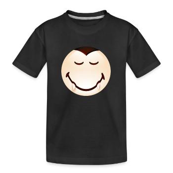Smiley Halloween Dracula - Kinder Premium Bio T-Shirt - Schwarz - Vorne