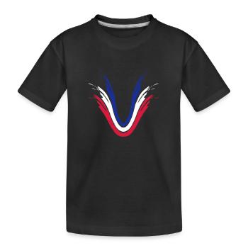 origine fan coups de pinceau france drapeau couleur - T-shirt bio Premium Enfant - noir - Devant