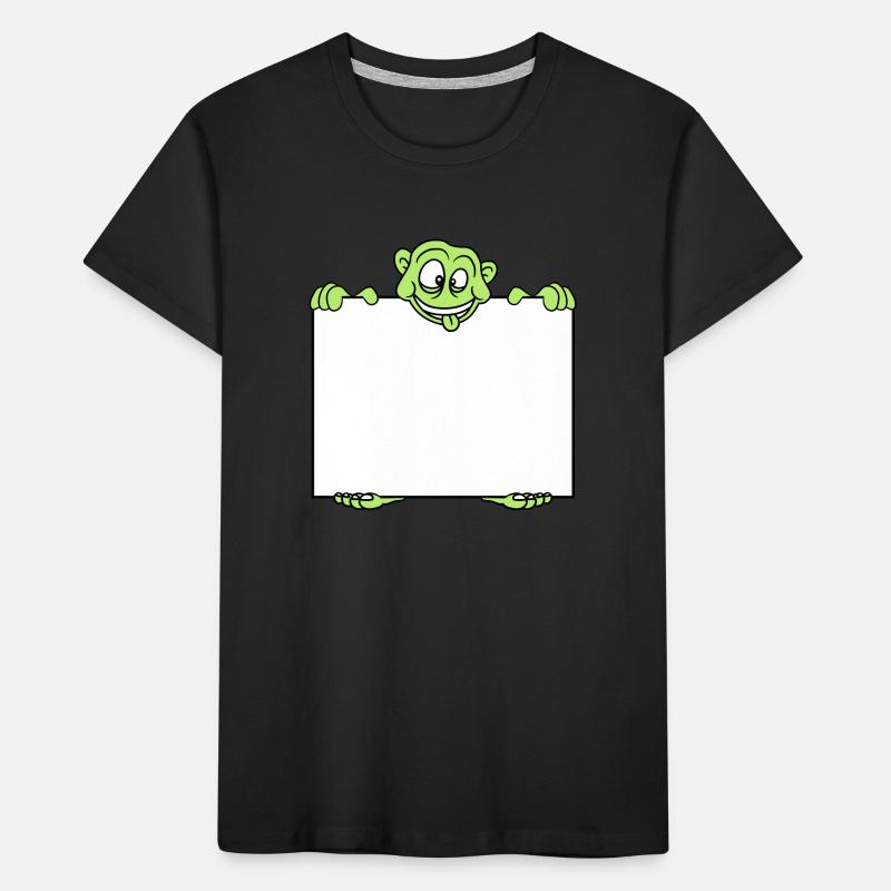 shield monster hold text box write blank fl Kids' Premium Organic T-Shirt