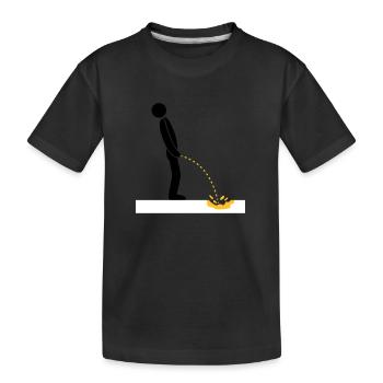 pee neige jaune hiver sol froid logo en position debout - T-shirt bio Premium Enfant - noir - Devant
