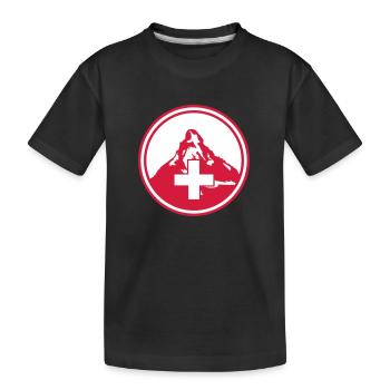 matterhorn mountain swiss - Kinder Premium Bio T-Shirt - Schwarz - Vorne