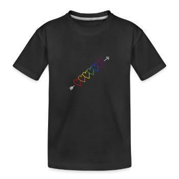 Pfeil Regenbogen LGBT - Kinder Premium Bio T-Shirt - Schwarz - Vorne