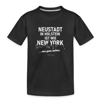Neustadt in Holstein - Kinder Premium Bio T-Shirt - Schwarz - Vorne