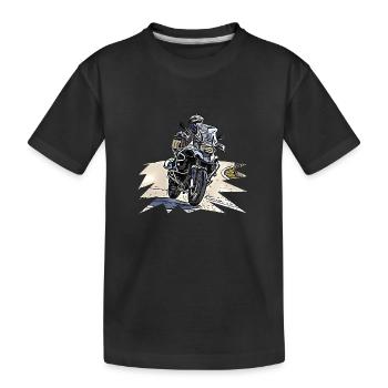 Courbe de vélo d’aventure - T-shirt bio Premium Enfant - noir - Devant