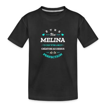 MELINA PARFAITE - NOM MELINA - T-shirt bio Premium Enfant - noir - Devant