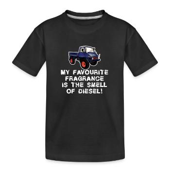 My favourite fragrace - Diesel - Unimog - Oldtimer - Kinder Premium Bio T-Shirt - Schwarz - Vorne