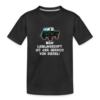 Mein Lieblingsduft ist Diesel! Unimog - Oldtimer - Kinder Premium Bio T-Shirt - Schwarz - Vorne