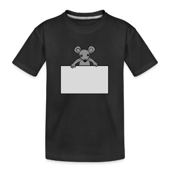 Mouse with shield - Kids' Premium Organic T-Shirt - black - Front