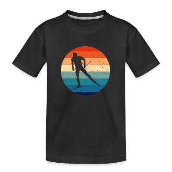 Cross-country skiing Classic Cross-country skiing Classic Cross-country skiing Skati - Kids' Premium Organic T-Shirt - black - Front