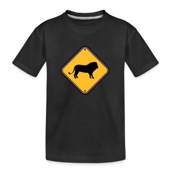 Méfiez-vous du bouclier du lion - T-shirt bio Premium Enfant - noir - Devant