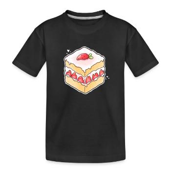 Tartelette aux fraises Gâteau aux fraises Gâteau Bonbons - T-shirt bio Premium Enfant - noir - Devant