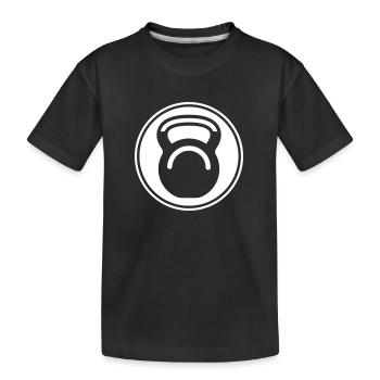 Hantel gewichte icon - Kinder Premium Bio T-Shirt - Schwarz - Vorne
