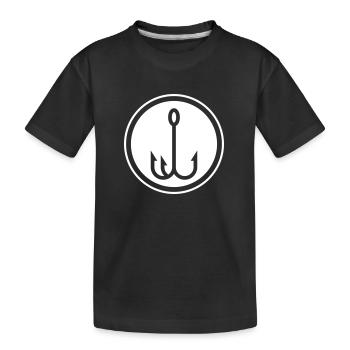 Angelhaken angler icon - Kinder Premium Bio T-Shirt - Schwarz - Vorne