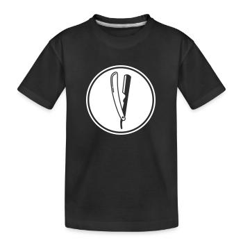 Rasieren Barber logo icon - Kinder Premium Bio T-Shirt - Schwarz - Vorne
